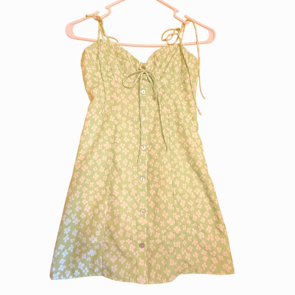 Princess Polly Light Green Floral Mini Dress